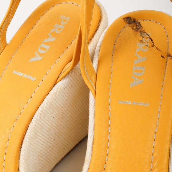 Prada Yellow Platform Beach Theme Appliqué Espadrille Sandals - Picture 12 of 12